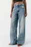 Trf wide-leg mid-rise deconstructed jeans