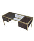 Фото #3 товара Yumia Desk In Gold & Clear Glass