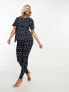 Фото #7 товара ASOS DESIGN Maternity exclusive ditsy print nursing tee & legging pyjama set in navy