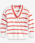Фото #5 товара Women's V-Neck Cable-Knit Rugby Sweater, Created for Macy's