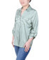 ფოტო #3 პროდუქტის Petite 3/4 Sleeve Roll Tab Satin Blouse