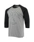 Фото #2 товара Men's Heathered Gray, Black Distressed Chicago White Sox 1900 Inaugural Season Vintage-Like Raglan 3/4-Sleeve T-shirt
