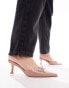 Simmi London Ailla pointed kitten mules with bow detail in blush