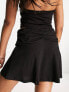 Фото #2 товара Only exclusive ruched detail mini skater skirt in black
