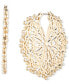 ფოტო #1 პროდუქტის Gold-Tone Imitation Pearl Filigree Medium Hoop Earrings, 1.8"