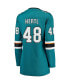 Фото #4 товара Women's Tomas Hertl Teal San Jose Sharks Home Premier Breakaway Player Jersey