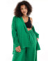 Фото #1 товара Esmee Curve textured long sleeve beach shirt co-ord in green