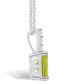 ფოტო #3 პროდუქტის Peridot (1-3/4 Ct. T.W.) and Diamond Accent Pendant Necklace in 14K White Gold