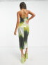 Фото #2 товара COLLUSION ombre sequin midi slip dress in green