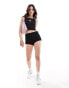 Фото #3 товара New Era New York cropped top with lattice hem in black