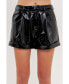 Фото #1 товара Women's Low Waist Faux Leather Shorts