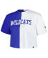 ფოტო #3 პროდუქტის Women's Royal, White Kentucky Wildcats Color Block Brandy Cropped T-shirt