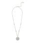 ფოტო #1 პროდუქტის White Rhodium Clad Pave Cubic Zirconia Disc Necklace