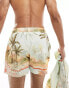 Фото #3 товара ASOS DESIGN co-ord swim shorts in short length in tropical print