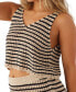 ფოტო #3 პროდუქტის Juniors' Kelsey Striped Cotton Crochet Cover-Up Tank Top