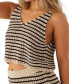 Juniors' Kelsey Striped Cotton Crochet Cover-Up Tank Top