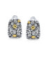 Фото #3 товара Серьги-клипсы Bling Jewelry стимпанк, двухтонные, с широкими половинчатыми ободками, украшены кристаллами, оксидированный латунь