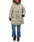 Plus Size Hooded Drawstring-Waist Puffer Coat, Created for Macy's