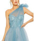 Фото #1 товара Women's Glitter One-Shoulder Ombre Gown With Bow