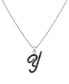 ფოტო #1 პროდუქტის Sterling Silver Necklace, Black Diamond "Y" Initial Pendant (1/4 ct. t.w.)