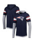 Фото #1 товара Men's Navy New England Patriots Long Sleeve Hoodie T-shirt