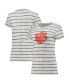 ფოტო #2 პროდუქტის Women's White Clemson Tigers Ideal Stripe Tri-Blend T-shirt