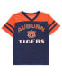 ფოტო #2 პროდუქტის Girls Toddler Navy, Orange Auburn Tigers Piecrust Promise Striped V-Neck T-shirt
