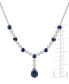 Фото #3 товара Macy's sapphire (2 ct. t.w.) & Diamond (1/10 ct. t.w.) 17" Lariat Necklace in Sterling Silver