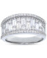 ფოტო #1 პროდუქტის Cubic Zirconia Round & Baguette Statement Ring in Sterling Silver