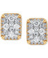 ფოტო #4 პროდუქტის Diamond Cluster Stud Earrings (1/2 ct. t.w.) in 14k Gold