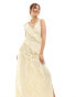 Pretty Lavish asymmetric ruffle drape midaxi dress in butter lemon Zitronen-Buttergelb, 40 - фото #2