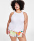 Фото #1 товара Trendy Plus Size Ribbed Tank Top, Created for Macy's