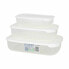 Set of 3 lunch boxes Tontarelli Family White Rectangular 29,6 x 19,8 x 7,7 cm (20 Units)