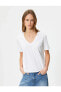 Kadın T-shirt 4sak60012ek Beyaz