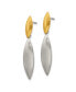 ფოტო #2 პროდუქტის Stainless Steel Brushed Yellow IP-plated Dangle Earrings
