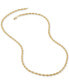 Фото #4 товара Solid Glitter Rope Chain 24" Necklace (4-1/2mm) in 10k Gold