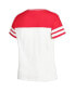 Фото #2 товара Women's White, Scarlet Nebraska Huskers Plus Size Field Game V-Neck T-shirt