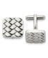 Stainless Steel Polished Weave Design Cufflinks