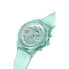 GUESS Ladies Sport Clear Multifunction Transparent Turquoise Dial Polycarbona...