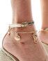 Public Desire Naya wedge espadrille with anklet charms in gold