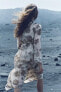 Фото #12 товара Платье-рубашка из 100% рами с принтом — zw collection ZARA