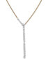 Фото #2 товара Macy's diamond Two-Tone Lariat Necklace (1/8 ct. t.w.) in 14k Gold-Plated Sterling Silver, 20" + 3" extender