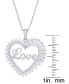 Cubic Zirconia 'Love' Heart Pendant Necklace in Fine Silver Plate