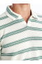 Casual Polo Yaka Kısa Kollu Çizgili Penye Erkek Tişört