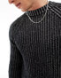 Reclaimed Vintage plated knitted jumper in grey