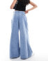 ASOS DESIGN wide leg pleated jeans in vintage wash