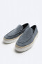 Кожаные мужские лоферы ZARA "Casual split leather loafers" Синий, 46 - фото #6