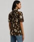 ფოტო #2 პროდუქტის Women's Pleated Floral Top