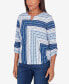 ფოტო #5 პროდუქტის Women's In Full Bloom Spliced Texture Stripe Side Tie Top