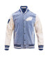 ფოტო #3 პროდუქტის Men's Denim Distressed Philadelphia Eagles Varsity Blues Full-Snap Varsity Jacket